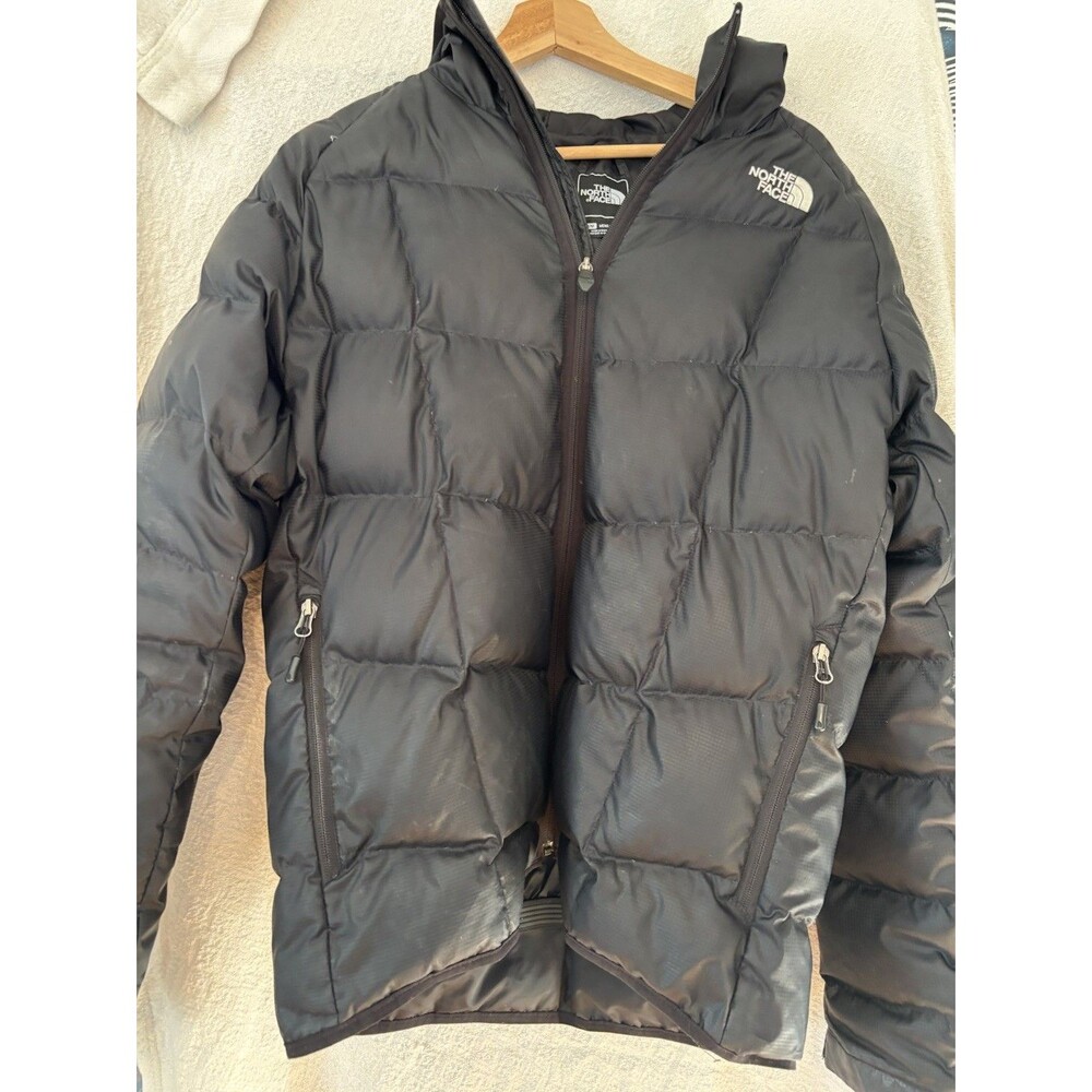 The North Face Gatebreak 550 Down Mens Medium Black Ripstop Hooded Puffer Jacket